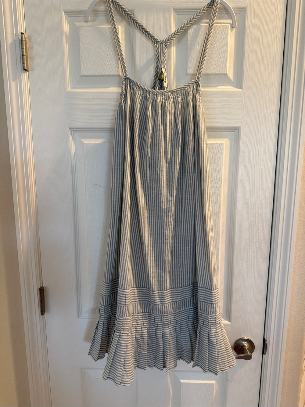 Anthropologie Striped Rope-Back Sundress in Light Blue and White XXS